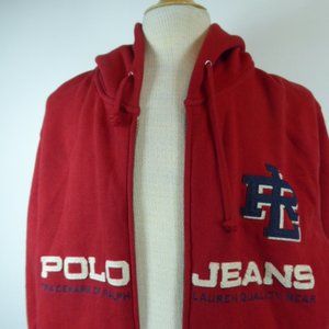POLO RALPH LAUREN Jeans RL RED ZIP HOODIE jacket xl